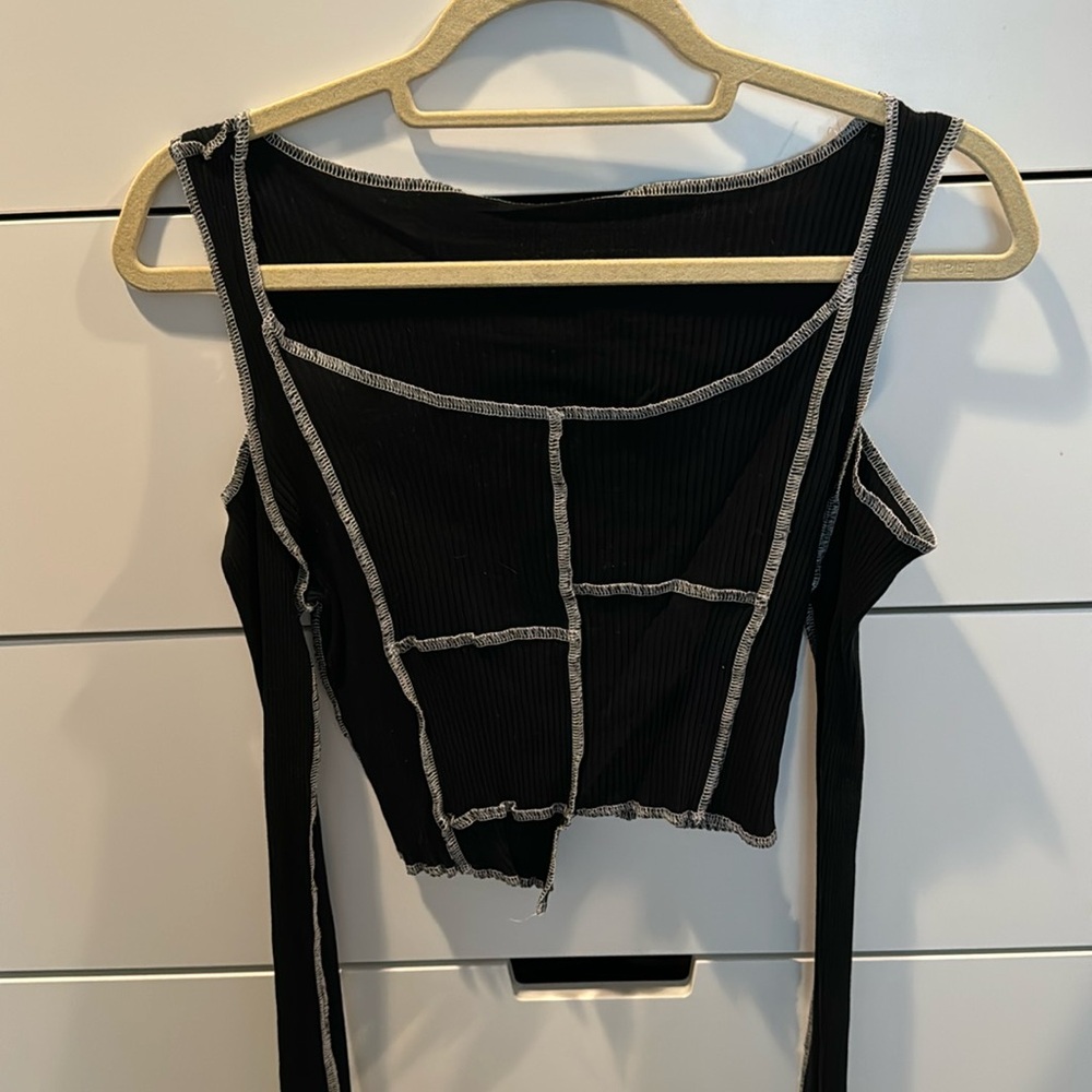 COLD SHOULDER PATCHWORK TOP